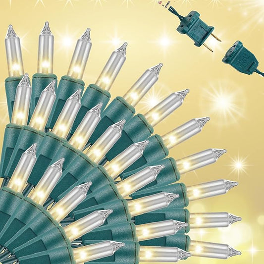 Clear Christmas Lights - 300 Count (3X100) Mini Incandescent Warm White String Lights 79.5ft UL Connectable for Indoor and Outdoor Use for Xmas Trees Festival and Fall Decor