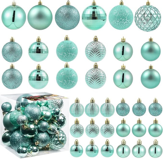 LANGXUN 36pcs Peacock Christmas Tree Decorations Balls, Bolas De Navidad, 2025 Christmas Decor, Indoor Outdoor Shatterproof Christmas Ornaments, Xmars Party Wedding Suppiles