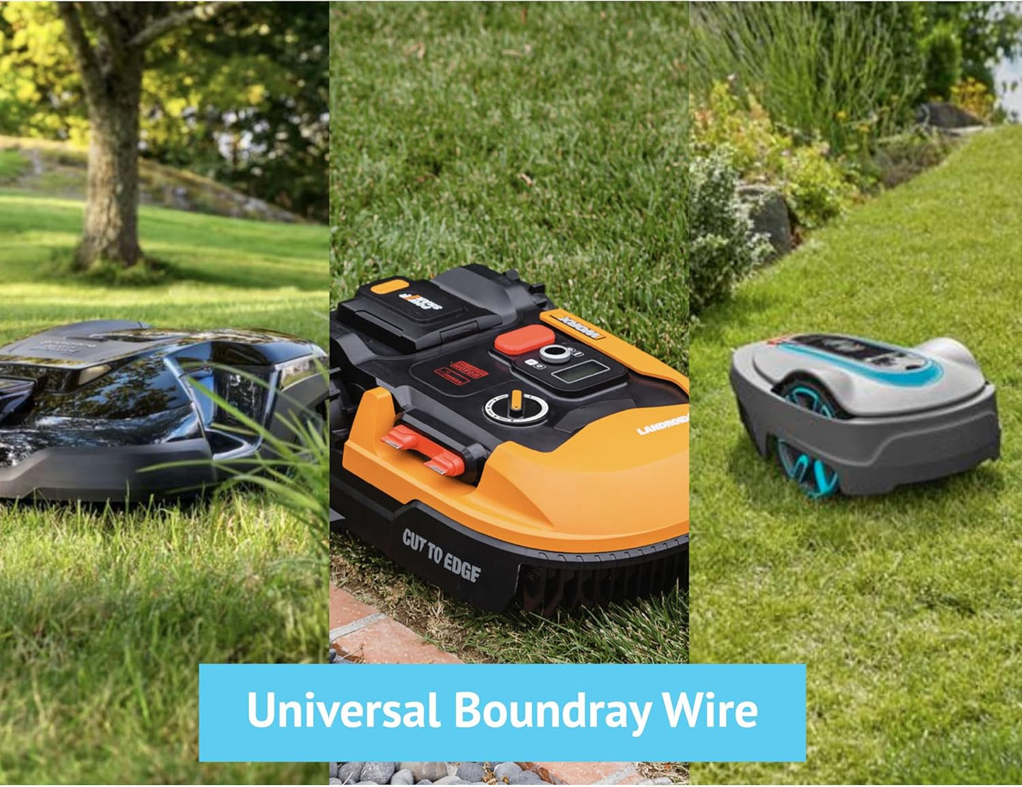 JAVEX Robotic Mower Boundary Wire [SupremeShield Protection]- Tinned Copper, Universal for Gardena, Husqvarvna, Worx & Other Auto-Mower Brands Installation Kit [3.8mm, 24x0.25mm, 3xShield], 328Ft