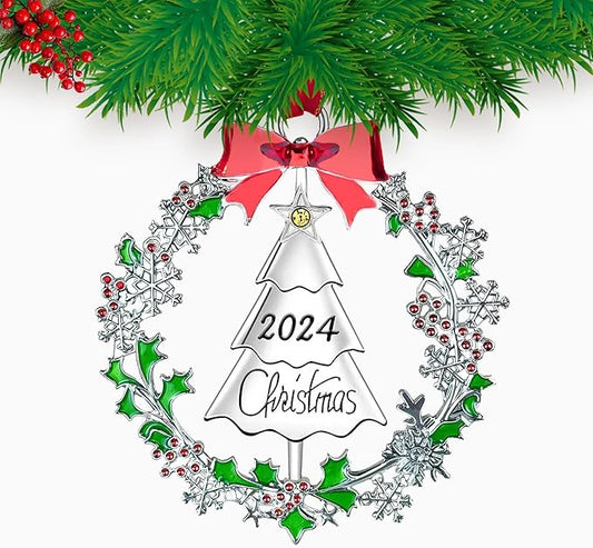 Christmas Ornaments,Xmas Decorations Keepsake Pendant, Christmas Tree Ornament Handcrafted Metal DIY Hanging Craft Collectibles for Xmas Trees Home Party Party Gifts (Tree)