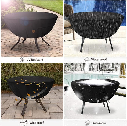 Round Patio Table Cover,Suitable for 30 Inch Diameter Patio Tables,Waterproof Heavy Duty Round Outdoor Coffee Table Cover