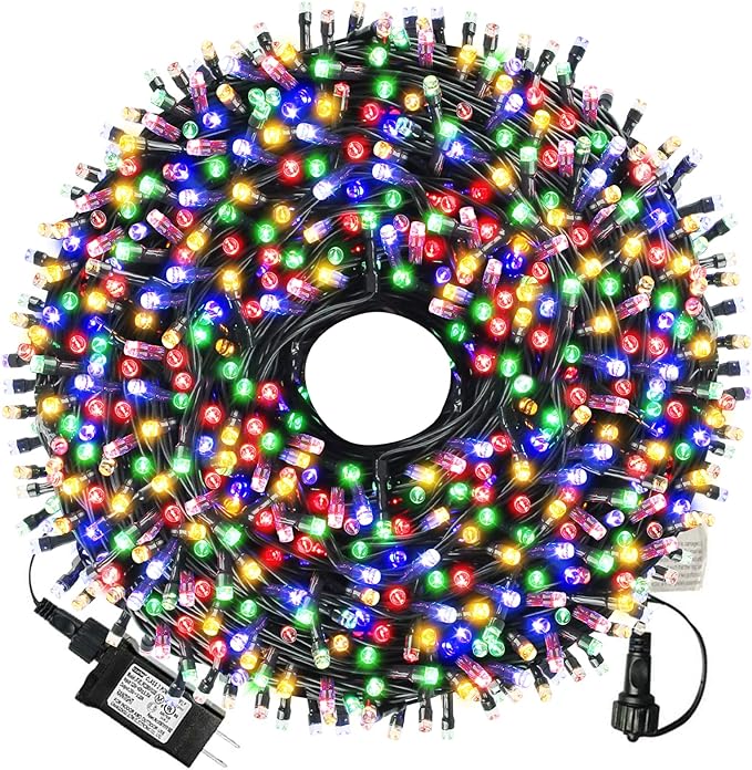 XTF2015 105ft 300 LED Christmas String Lights, End-to-End Plug 8 Modes - UL Certified - Outdoor Indoor Fairy Lights for Tree, Patio, Garden, Party, Wedding, Holiday (Multicolor)