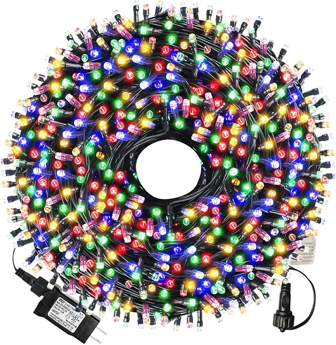 XTF2015 Christmas Outdoor Indoor Lights, 336FT 1000 LED 8 Modes Memory Function UL Certified Timer Christmas String Lights for Trees, Patio, Garden, Party, Wedding, Holiday (Multicolor)