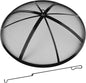 Fire Pit Spark Screen, Fire Pit Screen 40 Inch Round with Handle & Poker, Collapsible Heavy Duty Mesh Fire Pit Cover Fire Pit Lid for Outdoor/Patio/Backyard/RV Camping/Beach