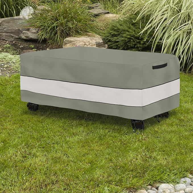 Waterproof Outdoor Coffee Table Cover,Rectangular Patio Small Side Table Cover,Outdoor Table Covers Rectangle Waterproof,48 x 28 x 16 inch -Grey Green