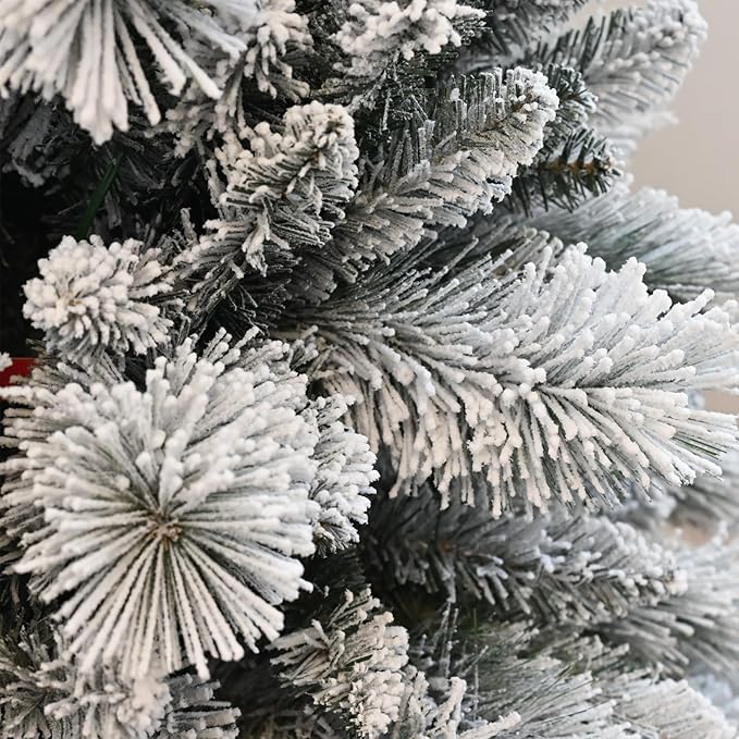 Flocked Christmas Tree 8ft, Christmas Tree -Full Christmas-Trees Snow Xmas Trees