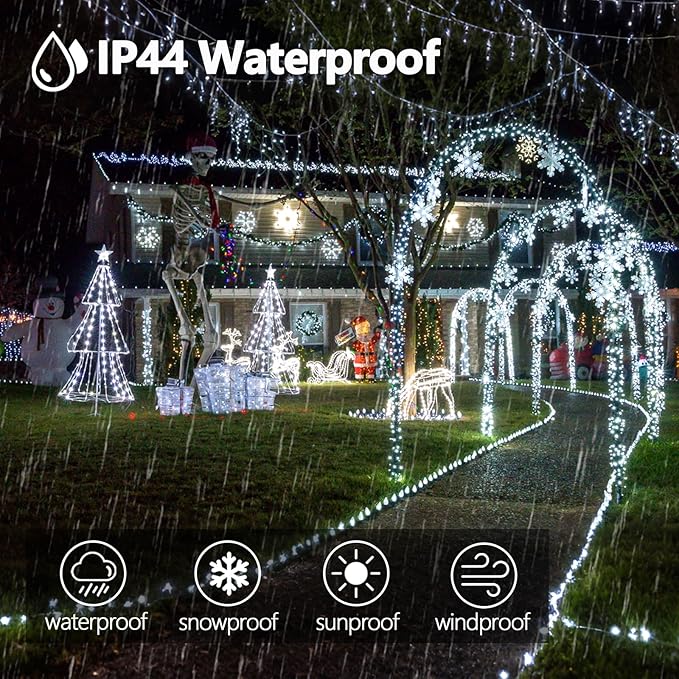 Connectable 240LED 88Ft 13Modes Christmas Lights Outdoor Indoor | Extendable Green Wire Christmas String Lights with Timer | Twinkle Fairy Light Plug in for Xmas Tree Garden Decor Party (Cool White)