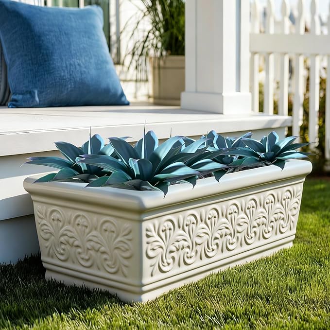 Artificial Agave Faux Agave 14.2In Fake Greenery Outdoor Artificial Plant Fake Plant for Indoor Home Decoration Plastic Plant Outdoor Decoration Front Porch Decor Simulation Plants Blue，2Pack