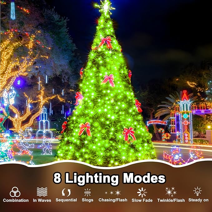 328 FT 1000 LED String Lights Outdoor Indoor, Christams String Lights Waterproof 8 Modes & Timer, Fairy Lights Plug in for Bedroom, Weeding, Patio, Party, Holiday,Christmas Decor (Green)