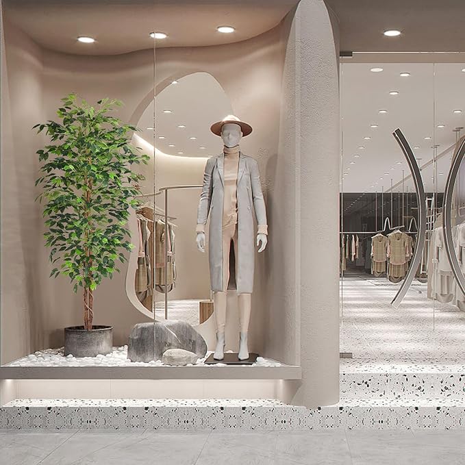 2Packs 6FT Artificial Ficus Tree,Fake Plants with Sturdy Plastic Nursery Pot,Faux Ficus Trees for Home Office Living Room Farmhouse Indoor Outdoor Decor Perfect Housewarming Gift (6FT-2Packs)