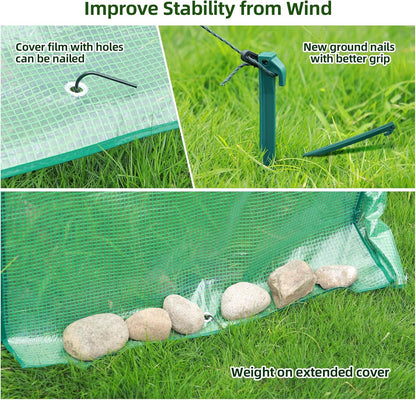 Portable Plant Protector from Animals, Ohuhu Greenhouse for Outsides with Durable PE Cover, Heavy Duty Green House with Zippered Door Mesh Window for Vegetables Flowers Fruits Herbs, 63x54x71 Inch