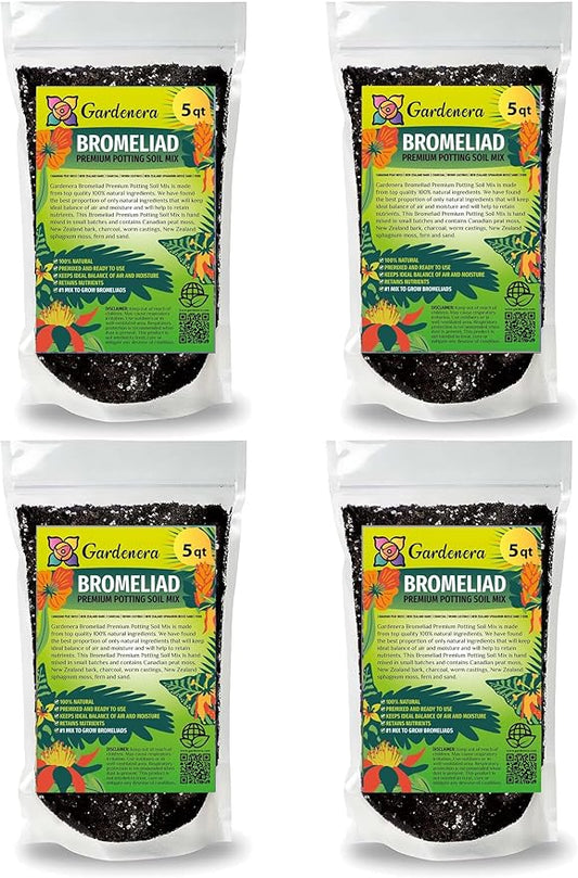 Gardenera Organic Bromeliad Soil Blend - Enhance The Beauty and Resilience of Your Plants - 20 QUARTS