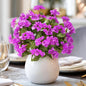 4 Pcs Artificial Flowers Bougainvillea Outdoor Artificial Plants Faux Flowers with Stems Silk Flowers for Wedding Porch Living Garden Decor(4PCS,Dark Purple)