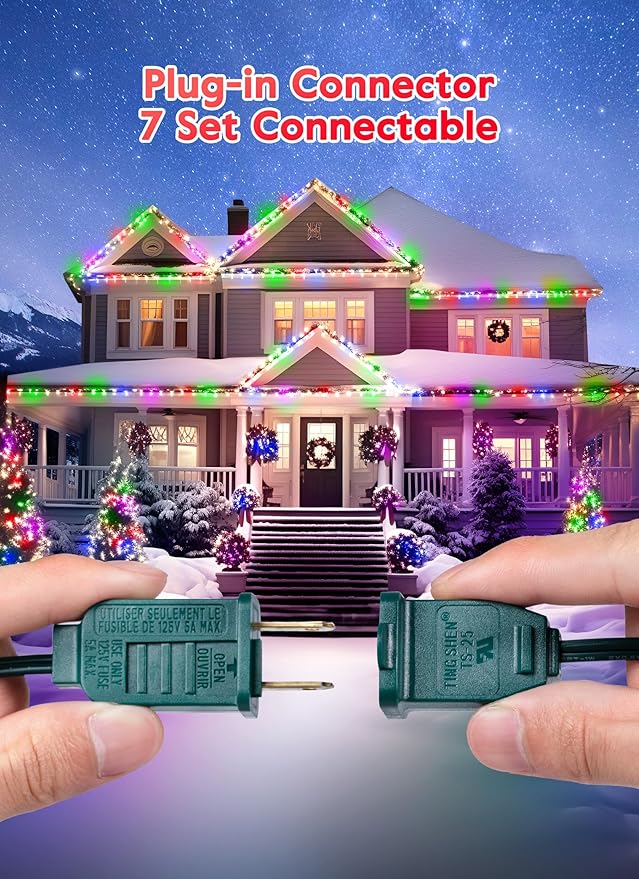 Minetom C9 Christmas String Lights, 100 Ft Multicolor Outdoor Christmas Lights, 100 Strawberry LED Bulbs, Connectable UL Certified for Indoor Roofline Holiday Backyard Xmas Decor