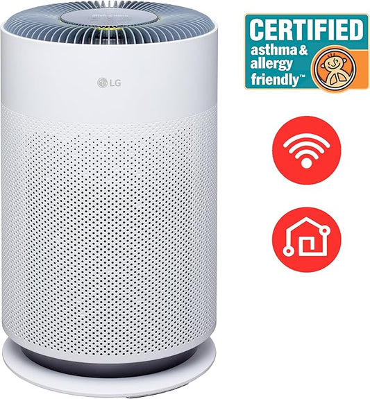 LG PuriCare 360 Air Purifiers for Home, Large and Small Room, Bedroom, Up to 2,059 ft² in 1 Hr with NanoFiber True HEPA Filter, 360 Degrees of Filtration, WiFi, Air Quality Monitor, Low Noise