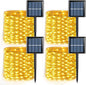 QITONG 4 Pack Warm White Solar Fairy Lights, Each 33ft 100 LED String Light Outdoor Waterproof, 8 Modes Copper Wire Mini Twinkle Lights for Outside
