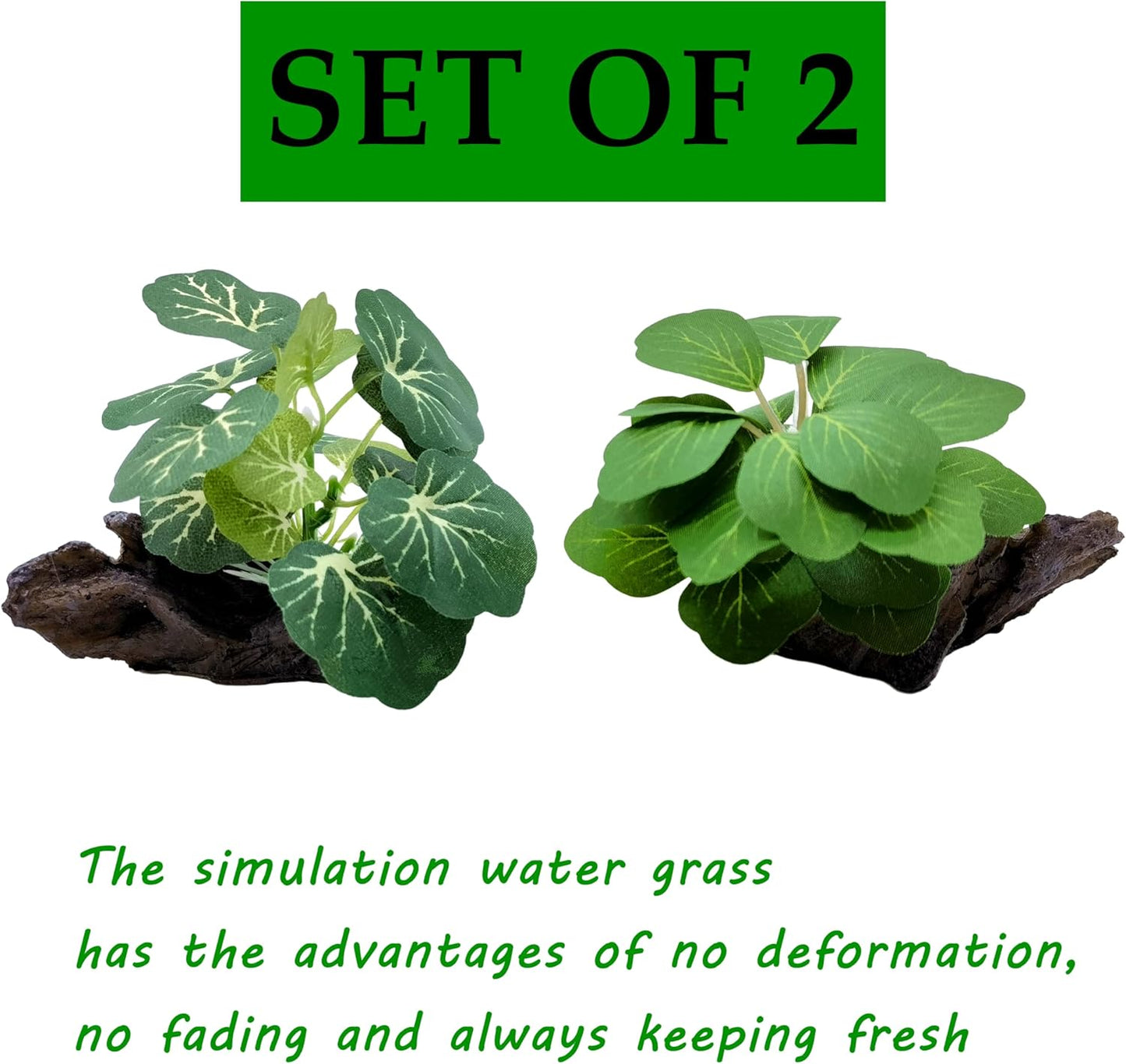 M2cbridge Artificial Fish Tank Plants Silk Aquarium Plastic Plant Aquatic Water Grass Foreground Decor(2PCS Small Green)