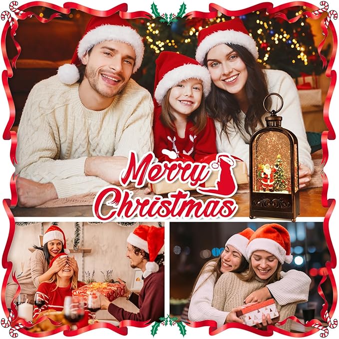 Christmas Decorations Indoor-Musical Snow Globe Christmas,Santa Christmass Tree Lighted Scene Snow Globes Lantern USB or Battery Powered,Christmass Decorations Decor for Home