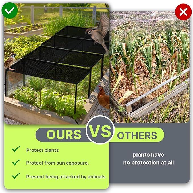 Seedling Net Plant Protector, 19 Fibreglass Poles Make Up The Garden Plant Awning, Bird Netting, Preventing The Hot Sun and Squirrels from Harming Plant Seedlings,47.2" X 23.6" X 23.6"