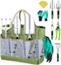 Heavy Duty Garden Tools 22 Pieces Floral Set - Rust Proof, Non-Slip, Durable Gardening Supplies - Ergonomic Hand Tools - Ideal Gardening Gifts for Women, Men Mom, Dad