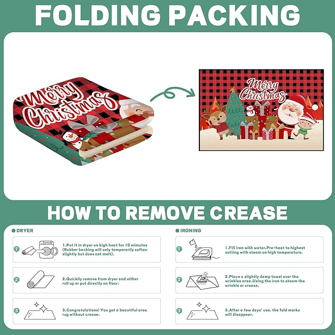 Christmas Large Area Rug 6' x 9' Living Room Rug Machine Washable Rugs Carpet Indoor Door Mat Non-Slip Snowflake Rug for Bedroom Kitchen Dining