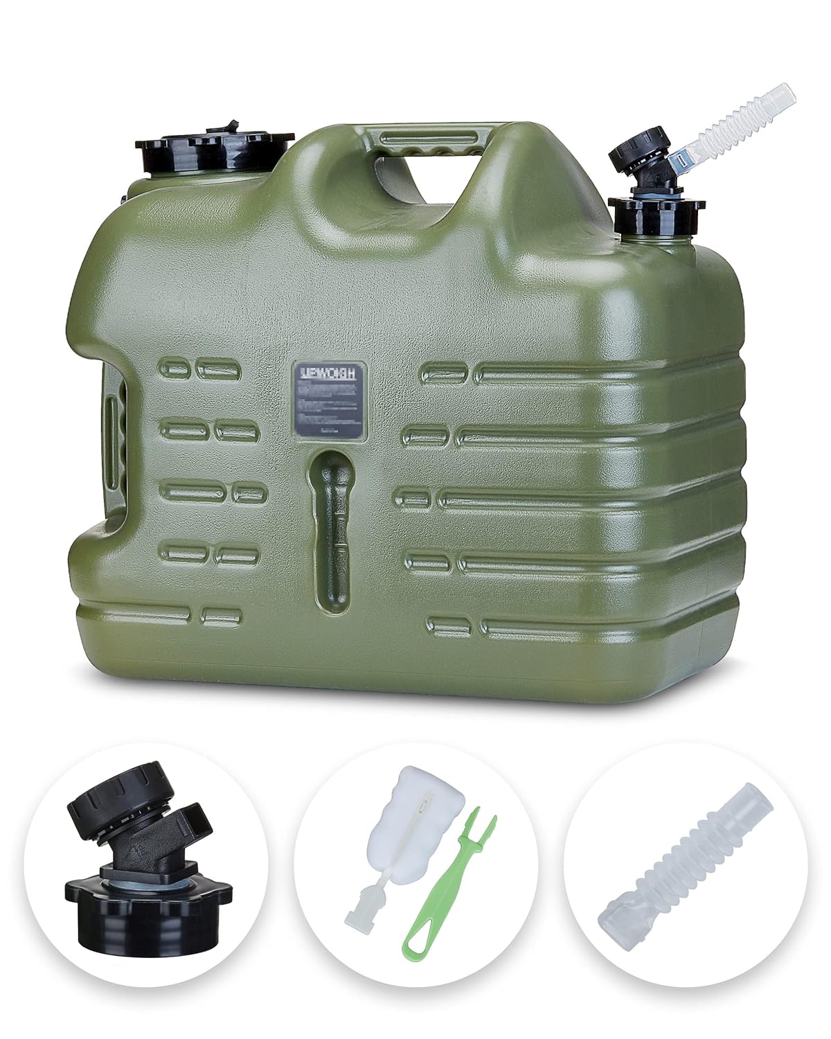 UPWOIGH Camping Water Container, 8.2 Gallon Water Jug(17.2x14.6x9.9 in), Truly No Leakage Water Storage, Big Green Water Tank,BPA Free Portable Emergency Water Storage for Camping, Hiking,Hurricane