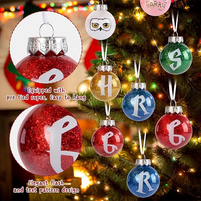 12PCS Christmas Magic Ball Ornaments ， Baubles with Strings Hanging for Holiday Party Tree Decoration Outdoor Intdoor Decor (Magic)