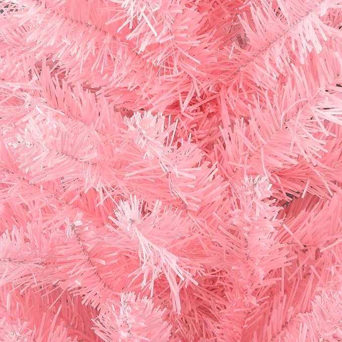 3FT Tabletop Mini Christmas Tree, Artificial Small Christmas Tree for Home, Desk, Office, and Xmas Party Holiday Décor, Easy Assembly, Pink