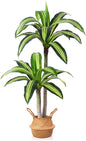Artificial Plants, 4 Ft Dracaena Tree Faux Plants Indoor Outdoor Decor Fake Tree with Woven Seagrass Basket Plants for Home Decor Office Living Room Porch Patio Housewarming