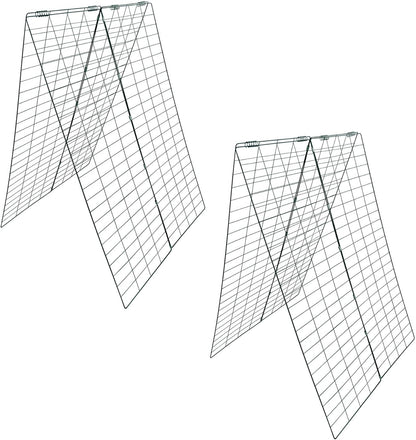 Garden Cucumber Trellis A-Frame Folding Plant Trellis 48 Inch by 34 Inch for Climbing Vegetables Flowers Green 2 Pack with Clips,Cable Ties and Ground Stakes