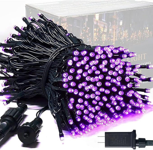 JMEXSUSS 250 LED Christmas String Lights, 91.5ft Purple Christmas Lights Outdoor Waterproof, 8 Lighting Modes Connectable Christmas Tree Light for Yard Patio Party Holiday Decorations