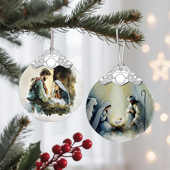 Nativity Scene Christmas Ornament - Religious Christmas Ornament - Christian Xmas Decor - Holy Family Ornaments - Christian Gifts - Religious Gifts - Gift Exchange - Gift Idea