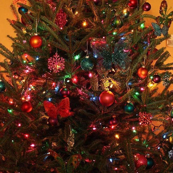 Christmas Lights Battery Operated - 17 FT 50 LED Mini Lights with 8 Modes, Waterproof Tree Light for Xmas Christmas Garland Bedroom Outdoor Indoor Holiday Party Garden Decor, Multicolor