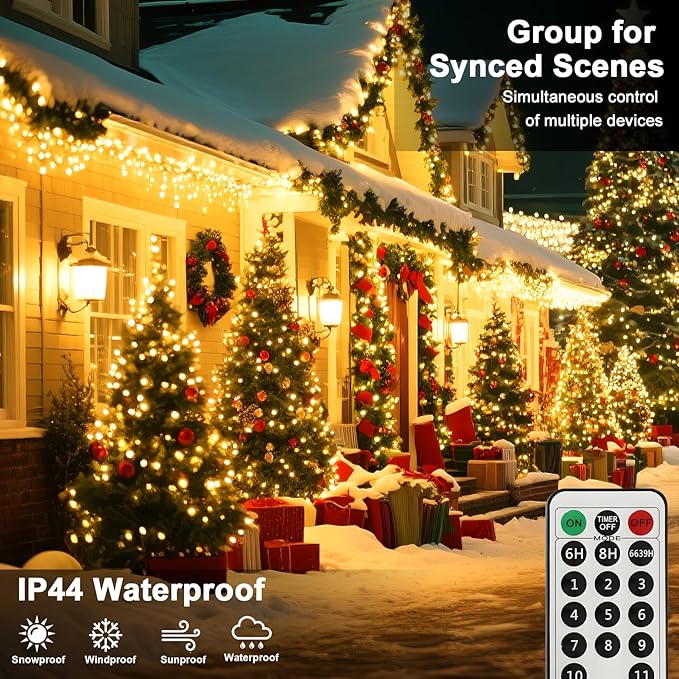 328 FT 1000 LED String Lights Outdoor Indoor, Christams String Lights Waterproof 8 Modes & Timer, Fairy Lights Plug in for Bedroom, Weeding, Patio, Party, Holiday,Christmas Decor