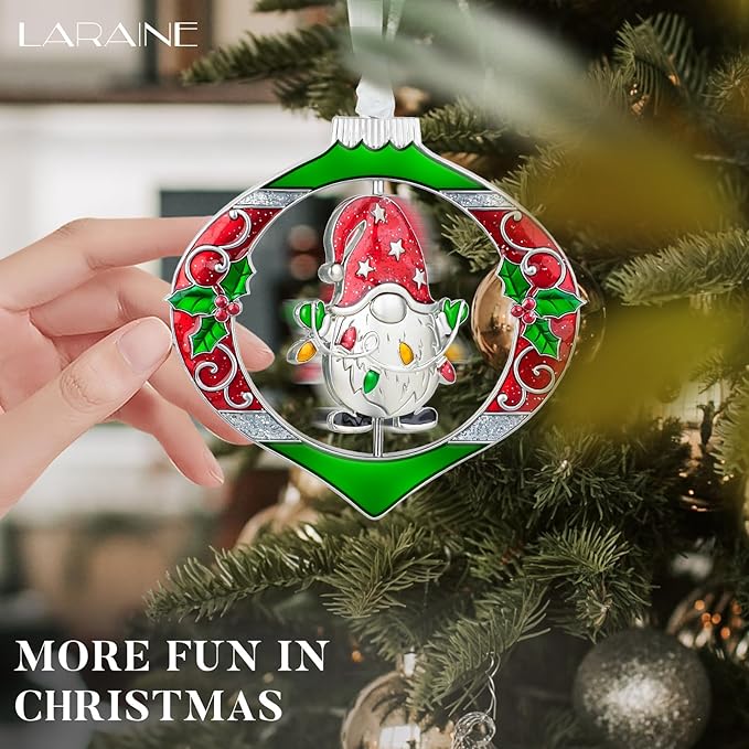 Laraine Christmas Tree Ornaments – 2025 Decorative Rotation Hanging Pendant of Car Charm Holiday Keepsake Gift Home Decor (3 Pieces Set (2025))