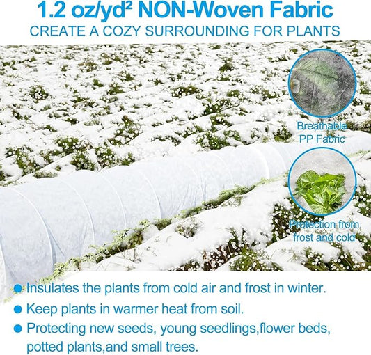 2 Pack Plant Covers Freeze Protection 10 x 30FT 1.2oz Frost Cloths Forst Blankets for Winter Floating Row Cover Frabic Plant Cover for Outdoor Vegetables Garden