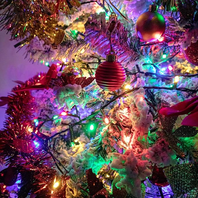 Christmas Lights - Battery Operated String Lights 50 LED String Lights Mini Lights with Auto-Timer and 8 Lighting Modes for Christmas Wreath Party Wedding Garden Home Decoration, Multicolor