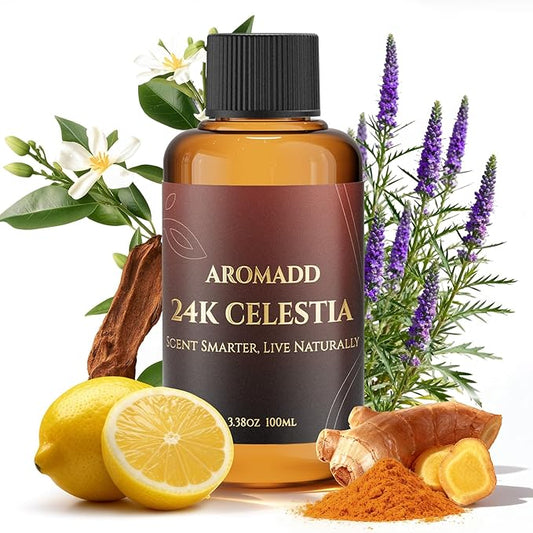 AROMADD 24K Celestia Diffuser Oil Inspired by Luxury Hotel Scent 3.38 Fl Oz (100ml), Aroma Diffuser & Hotel Fragrance Diffuser Oil, Essential Oil Diffuser for Aromatherapy, Long-Lasting