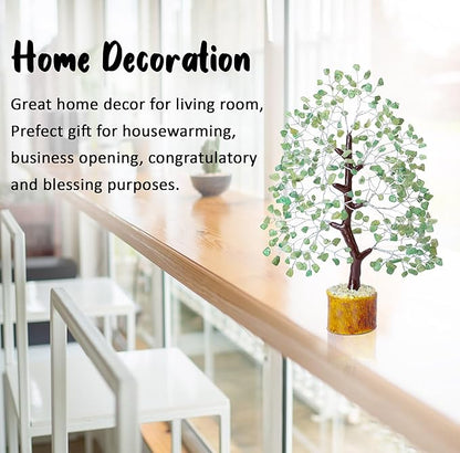 Green Jade Crystals Tree of Life Decor for Shelf Healing Crystals Spiritual Gift Sage Green Office & Room Decor House Warming Gifts New Home Decor Feng Shui Birthday Gifts for Women & Men