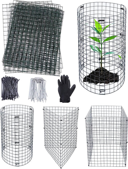 24Pcs Plant Protectors from Animals - Plant Cages for Outdoor Plants 11.8"x15.8" Metal Mesh Garden Protector for Flowers, Vegetables, to Stop Rabbits, Chickens and Squirrels