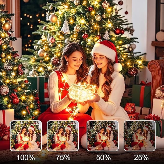 SAUIRS 403FT 1000 LED Christmas Lights Outdoor String Lights with 8 Modes Timer Waterproof Fairy Light Plug in for Outside Indoor Party Xmas Palm Tree Yard Wedding Decorations(Warm White)