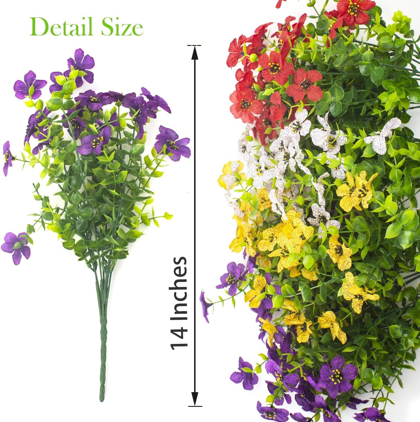 Artificial Fake Plants Flowers for Outdoor Spring Decoration, 16 Bundles Faux Silk Colorful Daisy UV Resistant Realistic for Outside Porch Patio Home Yard Garden Planters Pots Window Box(Mix)