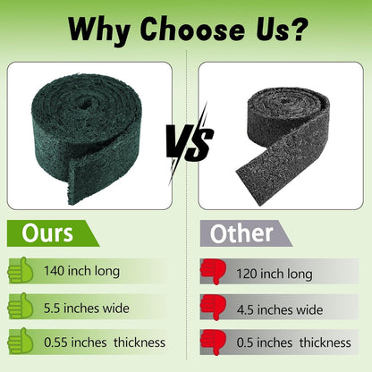 DECOHS 140" x 5.5" Recycled Rubber Mulch Mat Roll for Landscaping, Permanent Garden Pathway Mulch Barrier, Rubber Mulch Walkway Pathway Mat for Plants, Vegetable and Flower Outdoor (Green)