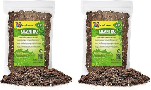 Gardenera Cilantro Plant Potting Soil - All-Natural Blend for Thriving Cilantro Plants - Boosts Root Health and Aroma - 10 Quart