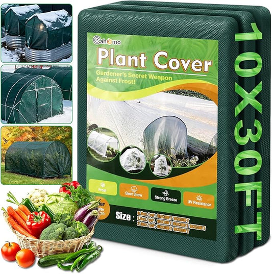 Green Plant Covers Freeze Protection, 10 x 30 ft - 1.5 oz/yd² Frost Cloths for Outdoor Plants, Tree Covers Freeze Protection, Winter Garden Blanket, Sun Cover for Plants for Greenhouse, Vegetables