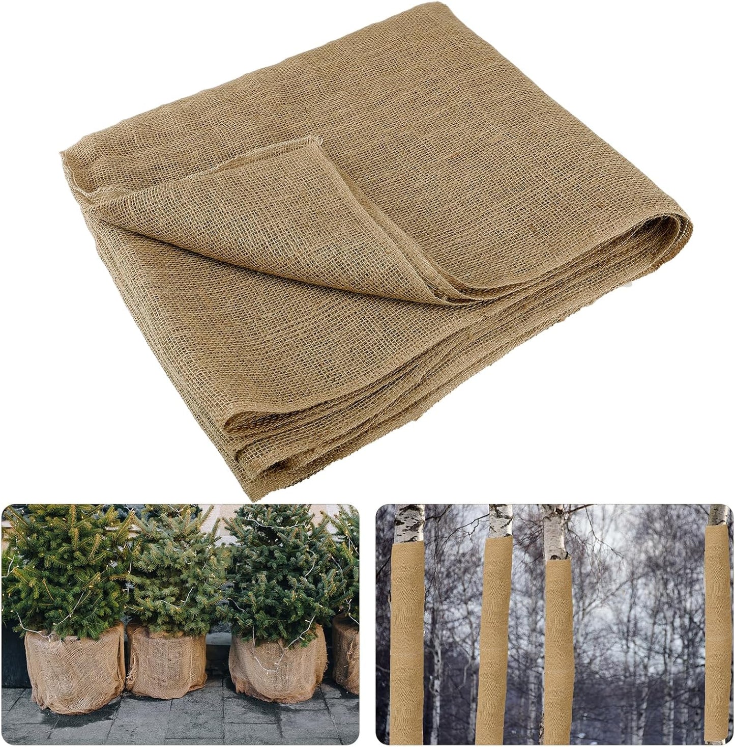 ANPHSIN 30ftx40in Natrual Burlap Plant Covers Freeze Protection, Winter Frost Plant Blankets, Frost Cloth for Outdoor Bushes Trees Potted Plants Cold Weather