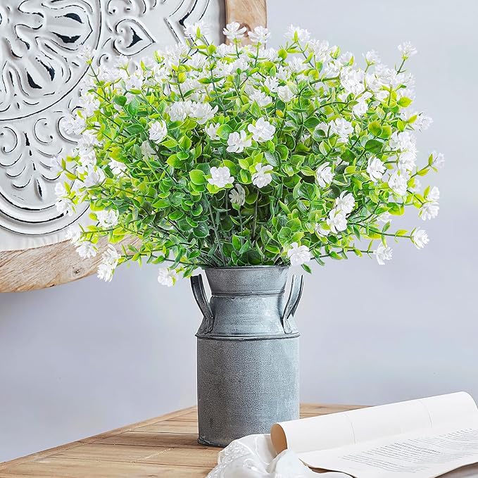 AmyHomie 20 Bundles Artificial Flowers for Outdoor Outside Spring Summer Decoration UV Resistant Faux Flowers No Fade Fake Plastic Plants Garden Porch Window Box Decorating