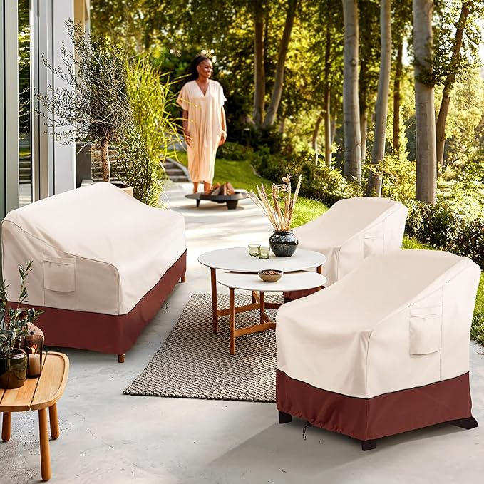 COSFLY Patio Furniture Covers Waterproof, Outdoor Chair Covers 2 Pack Heavy Duty - Fits up to 29W x 30D x36H Inches (2 Pack)