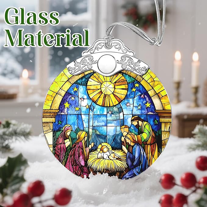 Christmas Ornament, Christmas Tree Decor, Christian Ornament, Nativity Scene, Religious Home Decor, Christian Gifts, Religious Gifts, Gift Exchange, Gift Idea - Pattern F