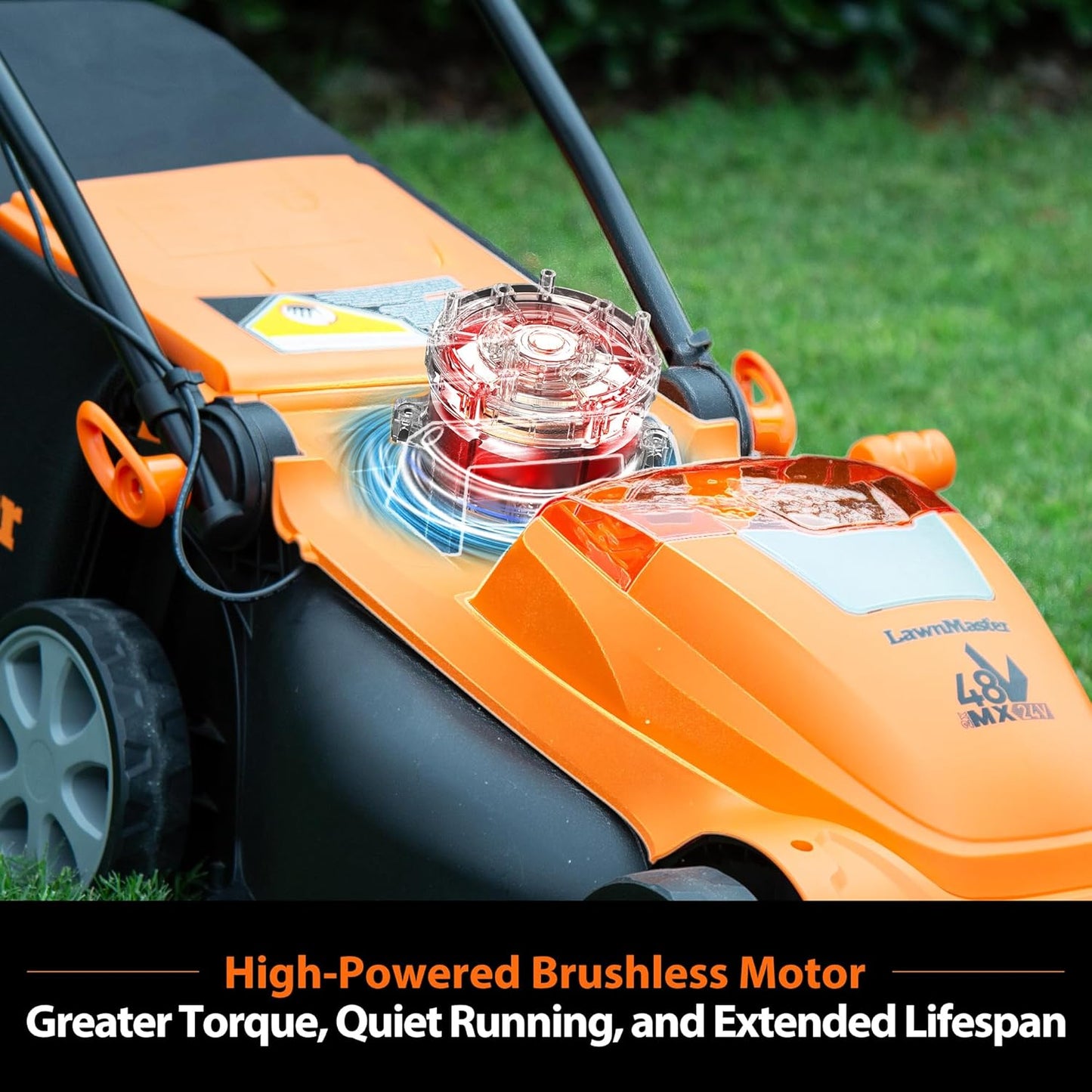 LawnMaster CLMF4815E 48V MAX* 15-inch Brushless Cordless Mower with 2X24V MAX* 4.0Ah Battery and a Dual Charger